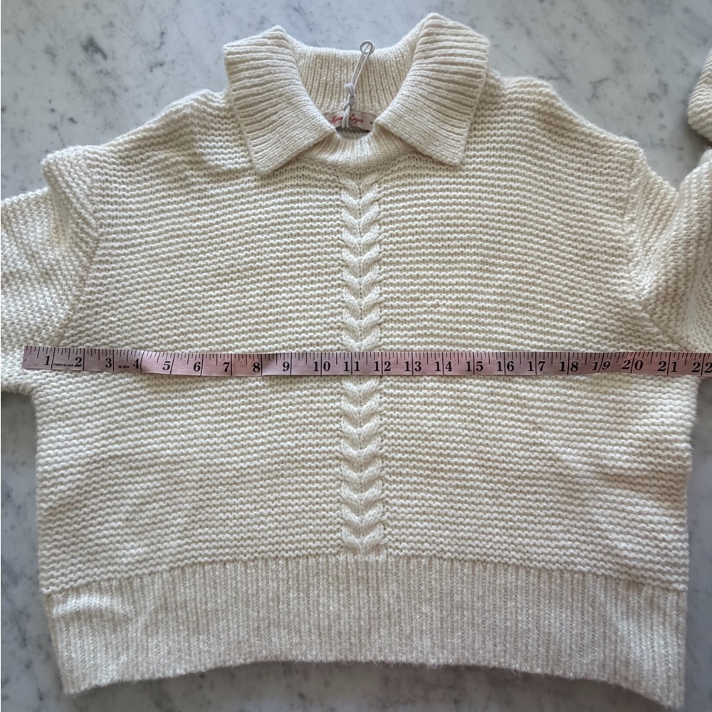 NWOT Marine Layer Everly Cable Knit Sweater Polo - Picture 8 of 9